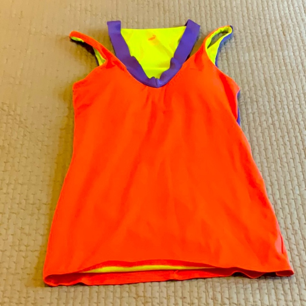Colorful, Puma workout tank, like new, with built-in bra.